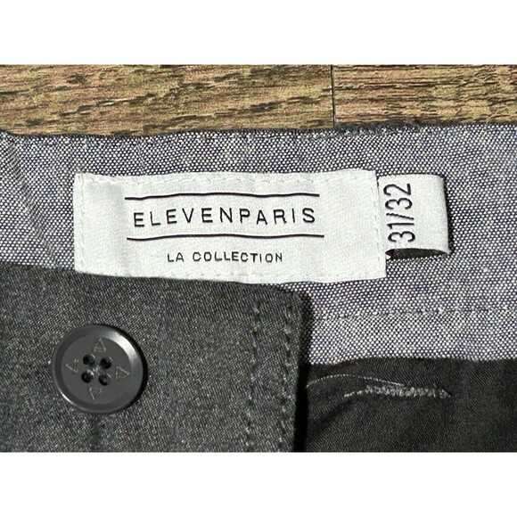 Eleven Paris La Collection Men’s Slim Fit 31/32 Pants  Charcoal Gray Trousers - Picture 3 of 11